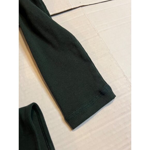 New Old Navy M Maternity Long-Sleeve Henley Midi/ maxi Dress Rib-Knit Dark Green - Picture 9 of 13